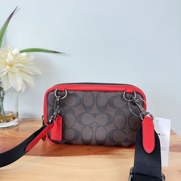 NWT Coach Carrier Phone Crossbody In Colorblock Signature Canvas - Picture 4 of 7